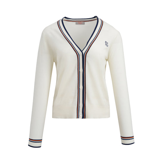 SVG Golf Women's Wool Classic Colorblock Knit Cardigan