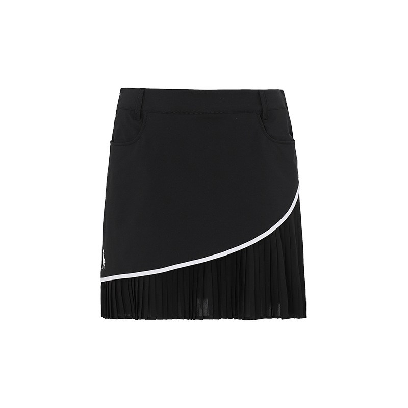 SVG Golf Women's Black and White Colliding Short Pleated Sports Skort