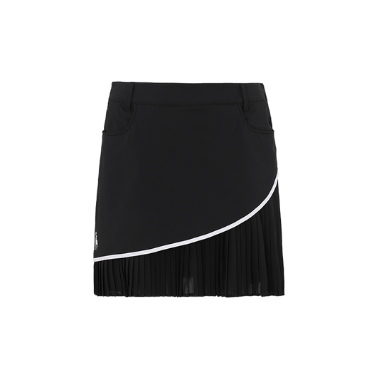 SVG Golf Women's Black and White Colliding Short Pleated Sports Skort