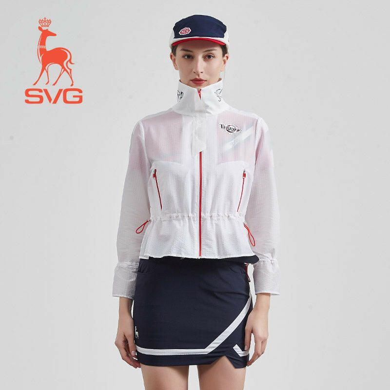 SVG Golf Women's White Stretch Waist Jacket