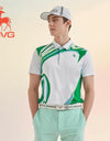 SVG Golf 23 New Spring and summer men's blue and green printed short-sleeved T-shirt lapel polo shirt