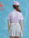 SVG Golf 23 New Spring and summer women's light purple short-sleeved T-shirt zipper collar jacket