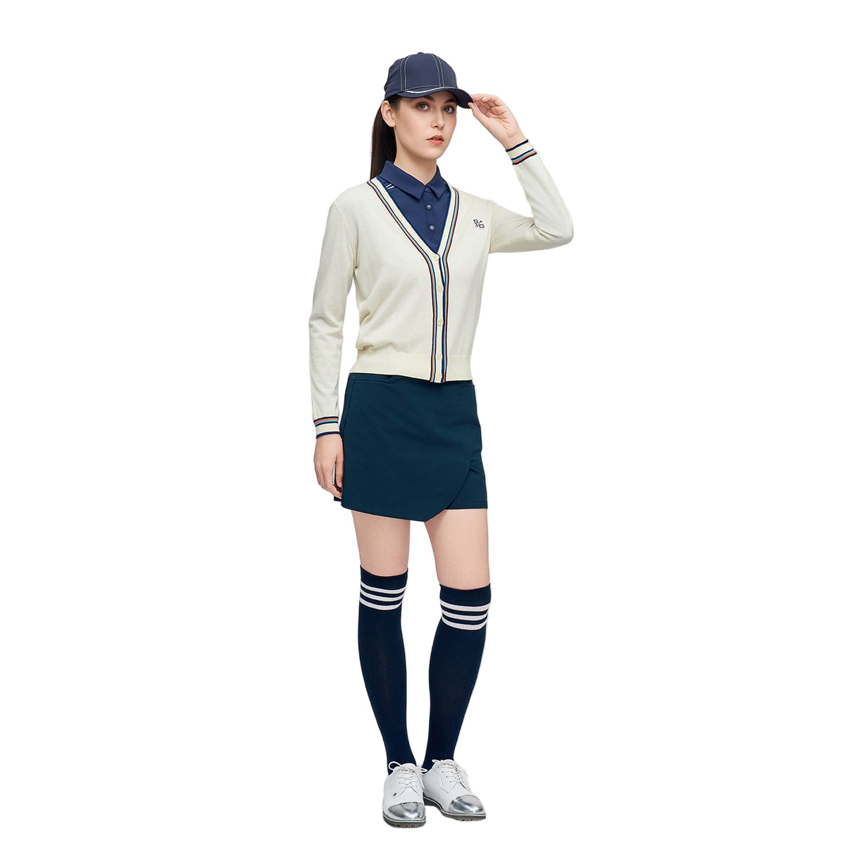 Colorblock Svg SVG Golf Women's Wool Classic Colorblock Knit Cardigan