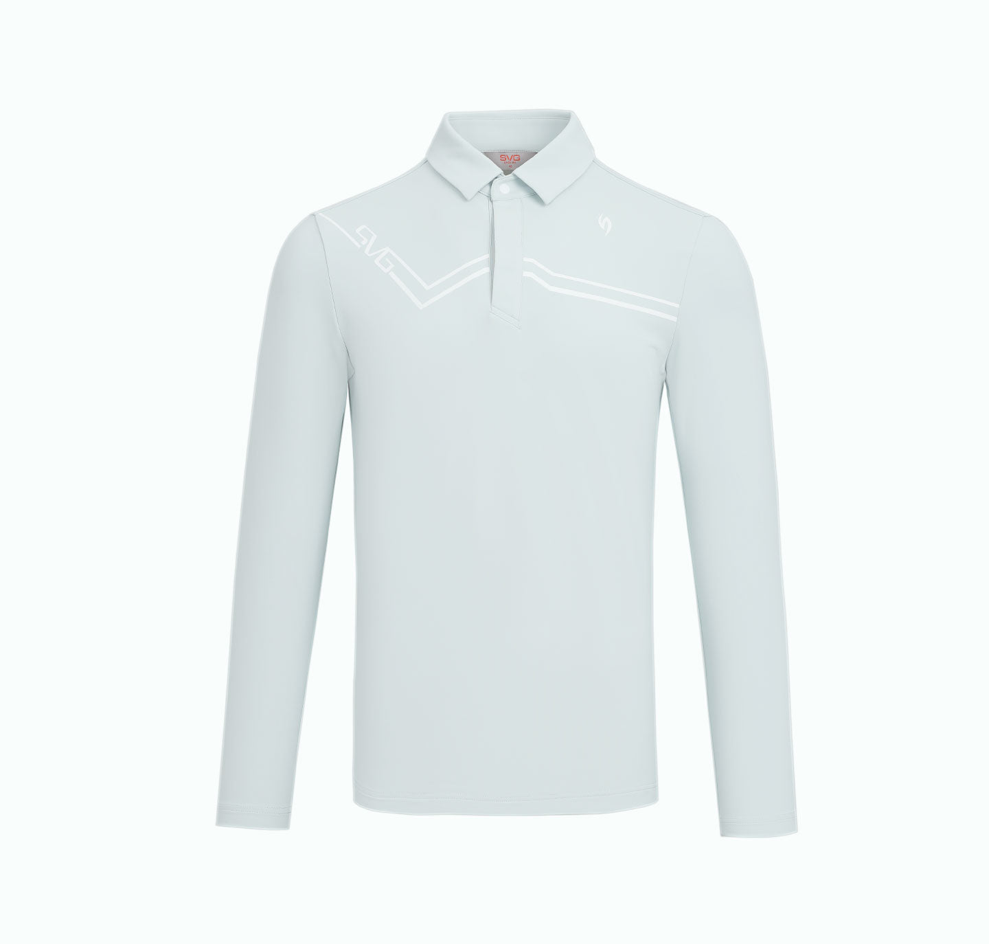 SVG Golf Men's Light Green Mandarin Collar Long Sleeve T-Shirt