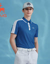 SVG Golf 23 New SS Men's Blue Stitched Short-sleeved Polo