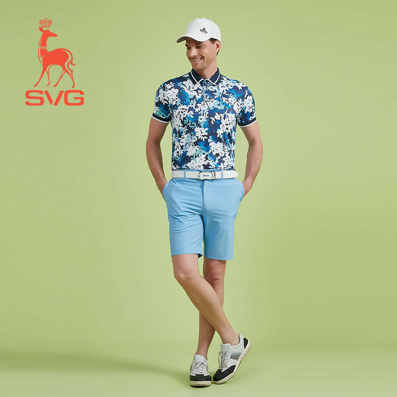 SVG Golf Men's Full Printed Short-Sleeved Polo Shirt