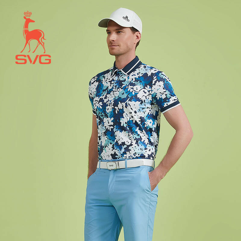 SVG Golf Men's Full Printed Short-Sleeved Polo Shirt