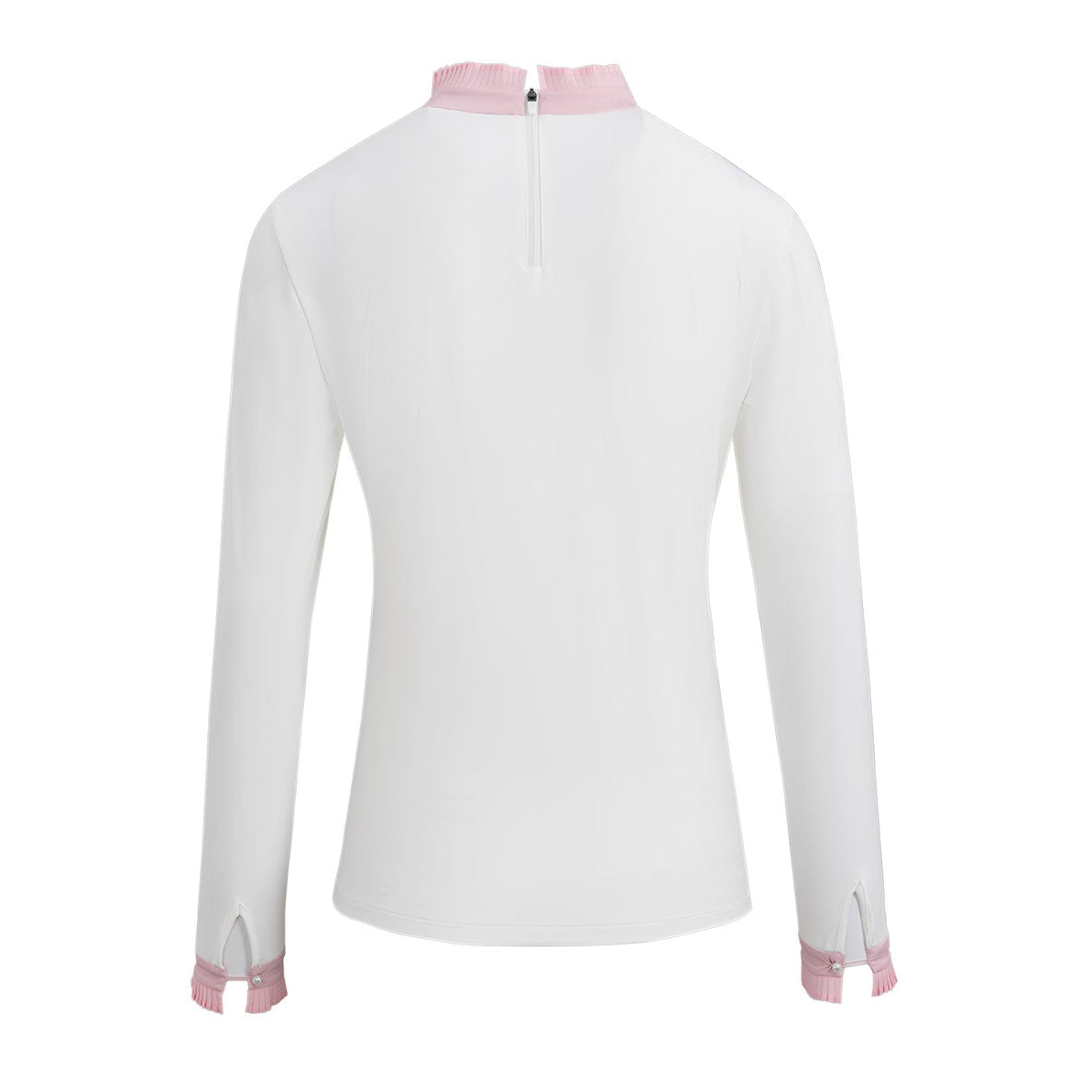 SVG Golf Women's Pink-White Stand Collar Long Sleeve T-Shirt