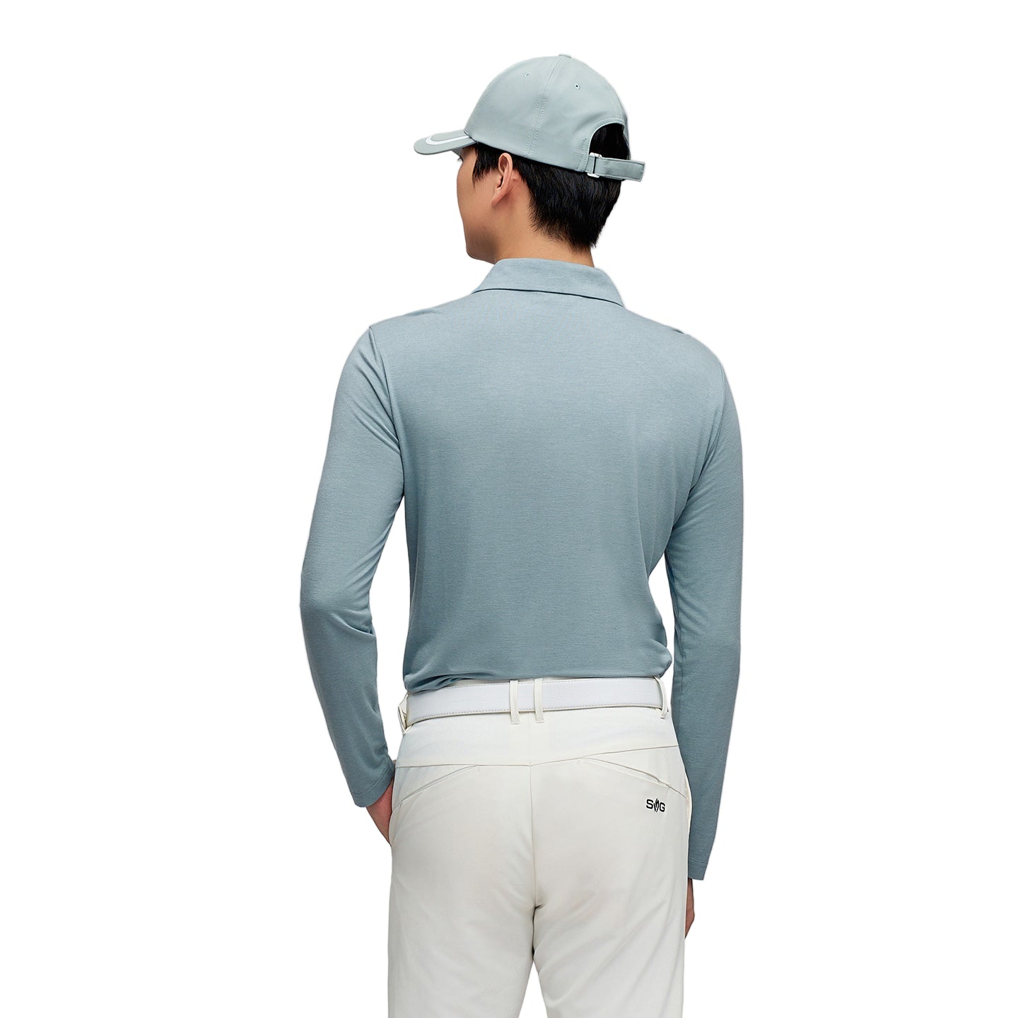 SVG Golf Men's Colorblock Zip Stand Collar Long Sleeve T-Shirt