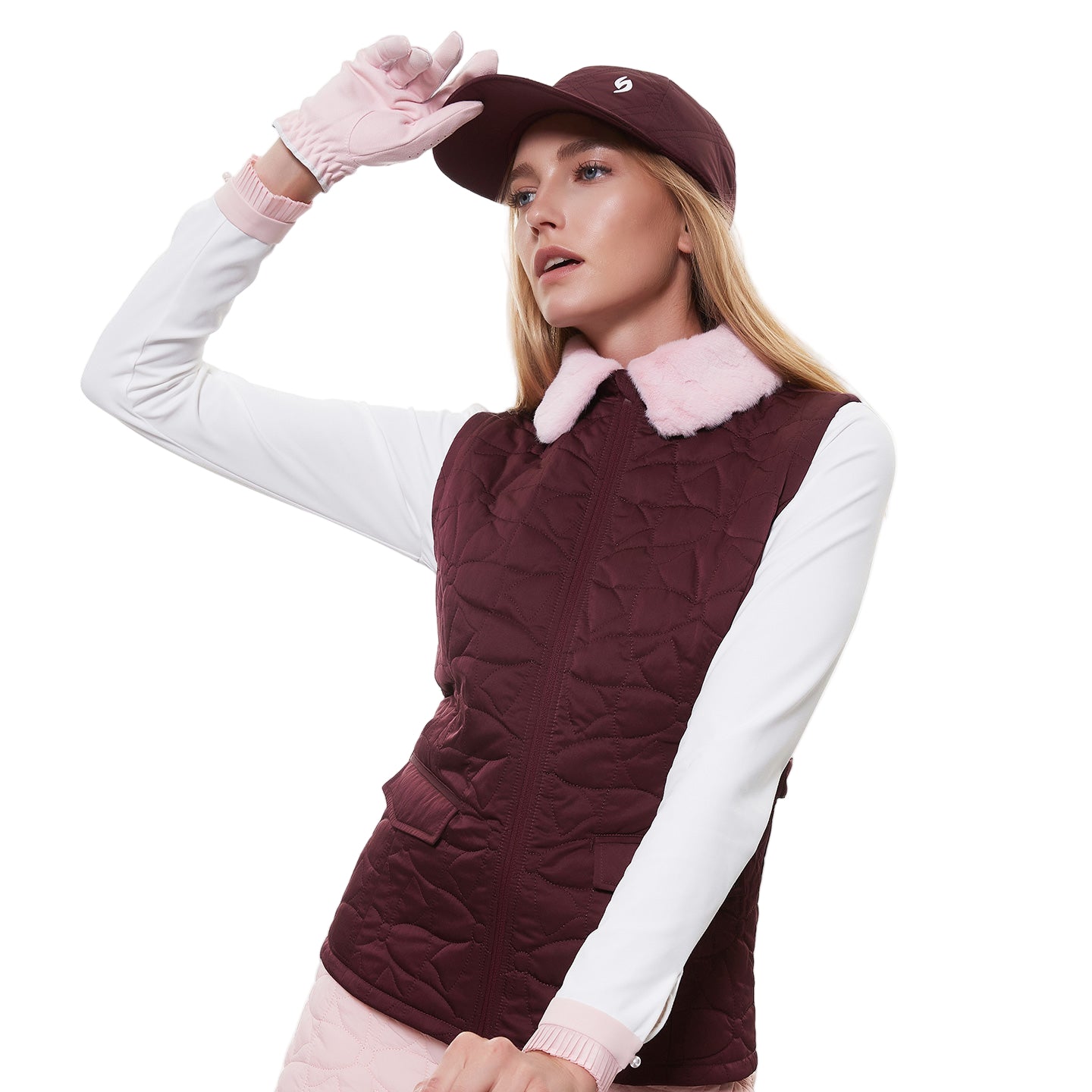 SVG Golf Women's Quilted Padded Zip-Up Collar Sport Vest