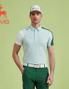 SVG Golf 23 New Spring/summer men's light green stitched short-sleeved T-shirt lapel polo shirt