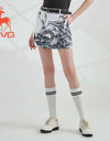 SVG Golf 23 spring and summer new women's black-and-white printed skirt slit skirt