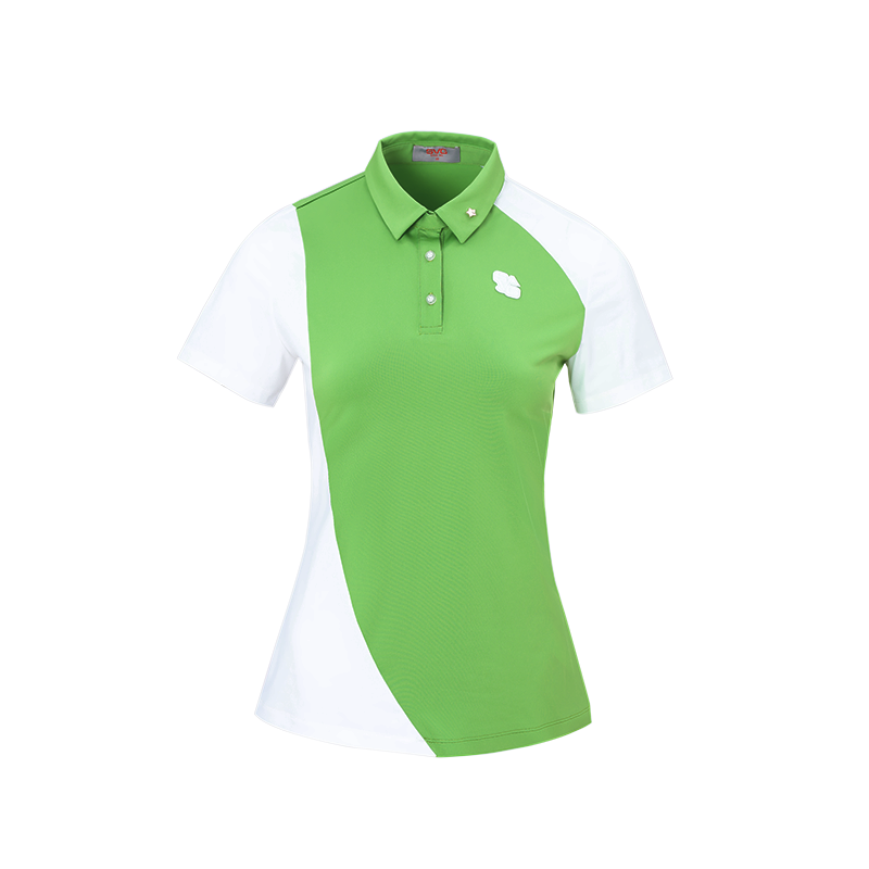 SVG Golf Women's Green Stitched Short-Sleeved T-Shirt Lapel Polo Shirt