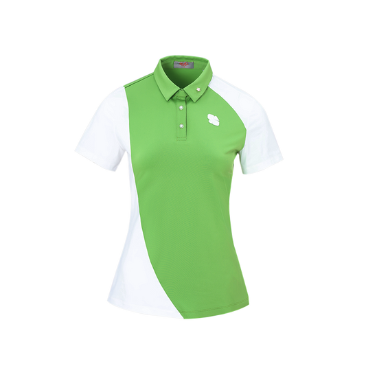 SVG Golf Women's Green Stitched Short-Sleeved T-Shirt Lapel Polo Shirt