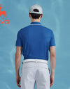SVG Golf 23 New SS Men's Blue Stitched Short-sleeved Polo