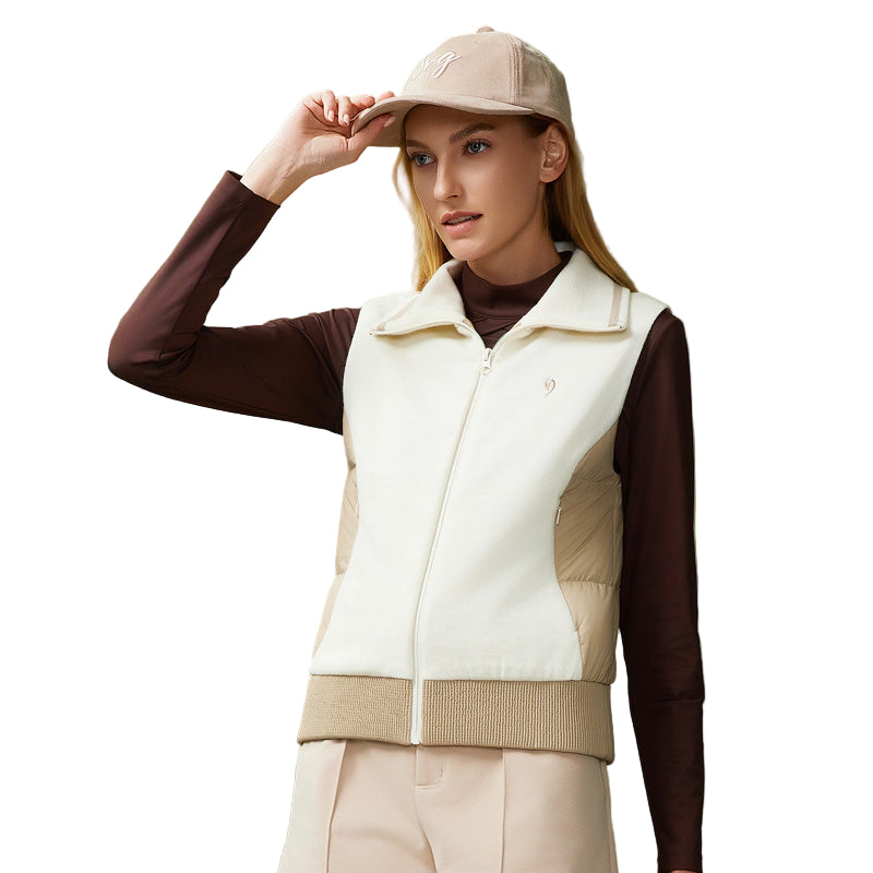 SVG Golf Women's Wool Knit Down Warm White Duck Feather Sports Vest
