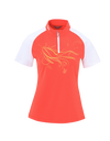 SVG Golf 23 spring and summer new women's orange stitched short-sleeved T-shirt zipper collar jacket
