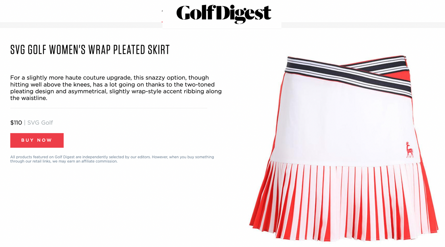 Golf Digest Recommended - SVG Golf Women's Wrap Pleated Skirt