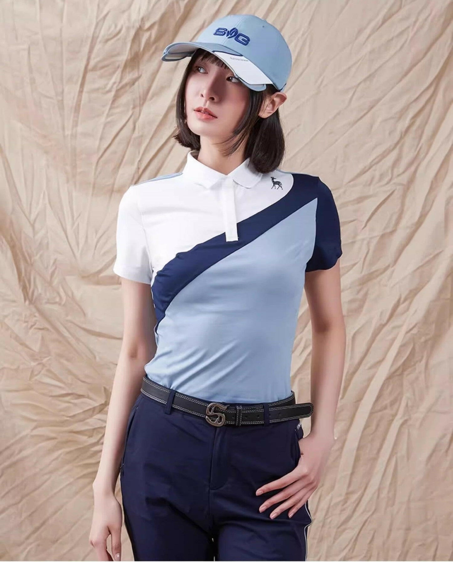 SVG Golf Spring and Summer Women's Patchwork Short-sleeved T-shirt Polo