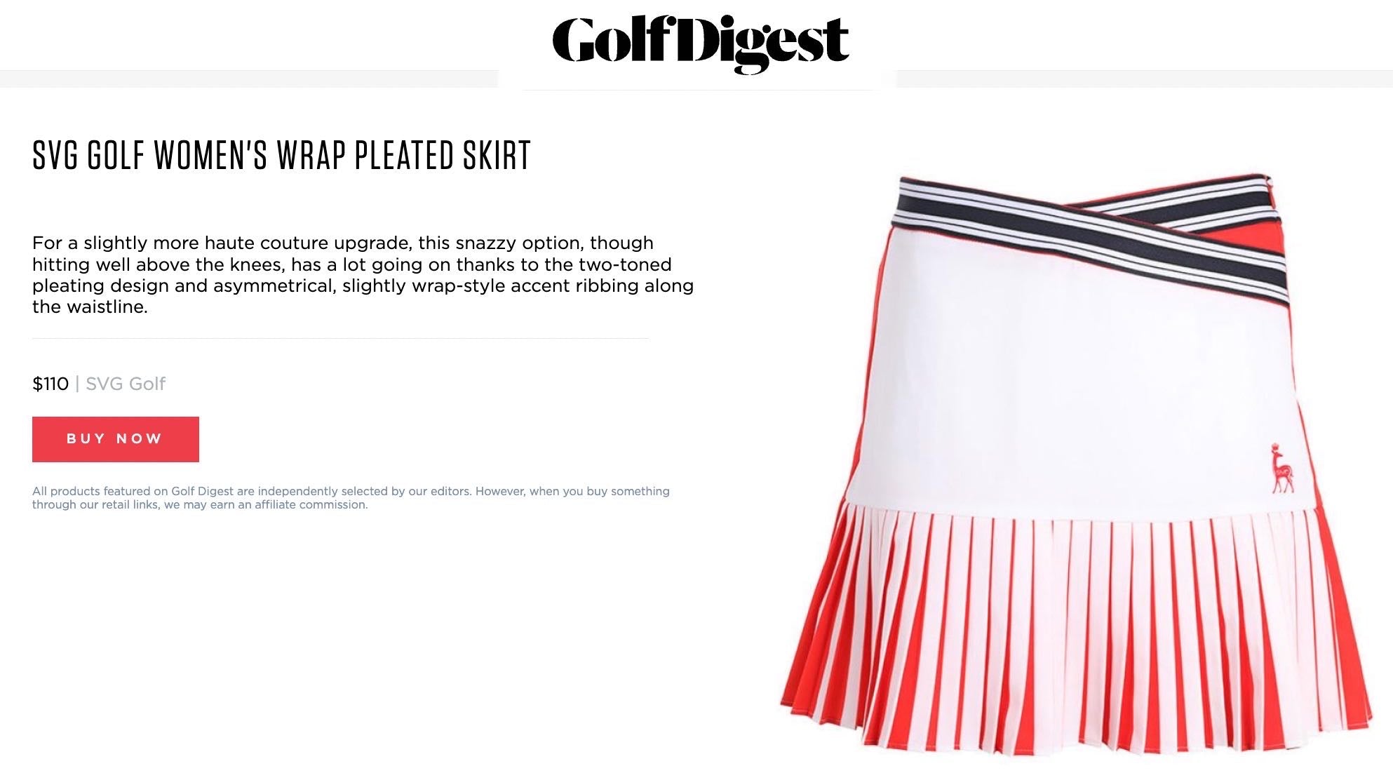 svg golf women wrap pleated skirt as seen on Golf Digest
