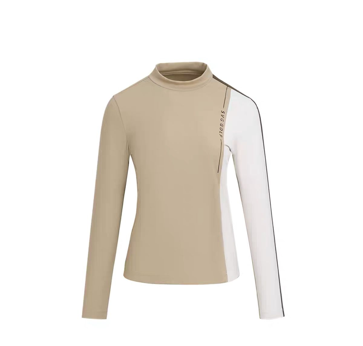 SVG Golf Women's Contrast Color Stand Collar Long Sleeve T-Shirt