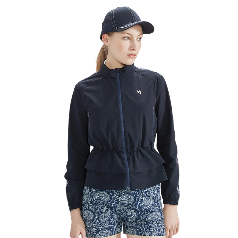 SVG Golf Women's Ruffle Hem Zip-Up Sports Jacket
