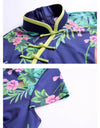 SVG Golf Women's Navy Blue Printed Cheongsam Dress