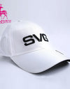 Performence cap with fluorescent accents, in white.
