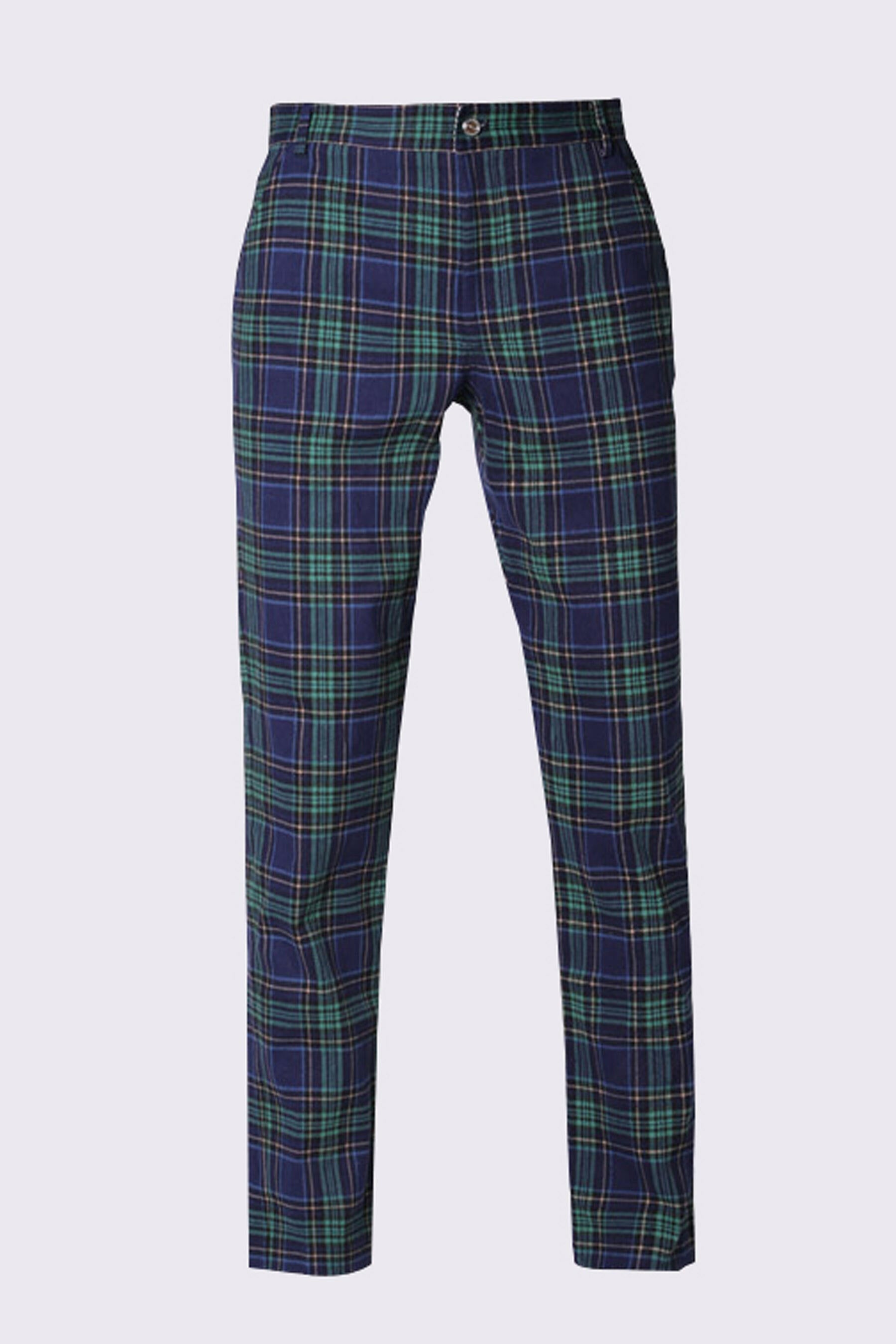 SVG Plaid Straight Pants.