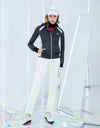 Women's padded pants with slogan print, in white.