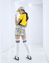 Women's A-Line skort, in hountstooth print.