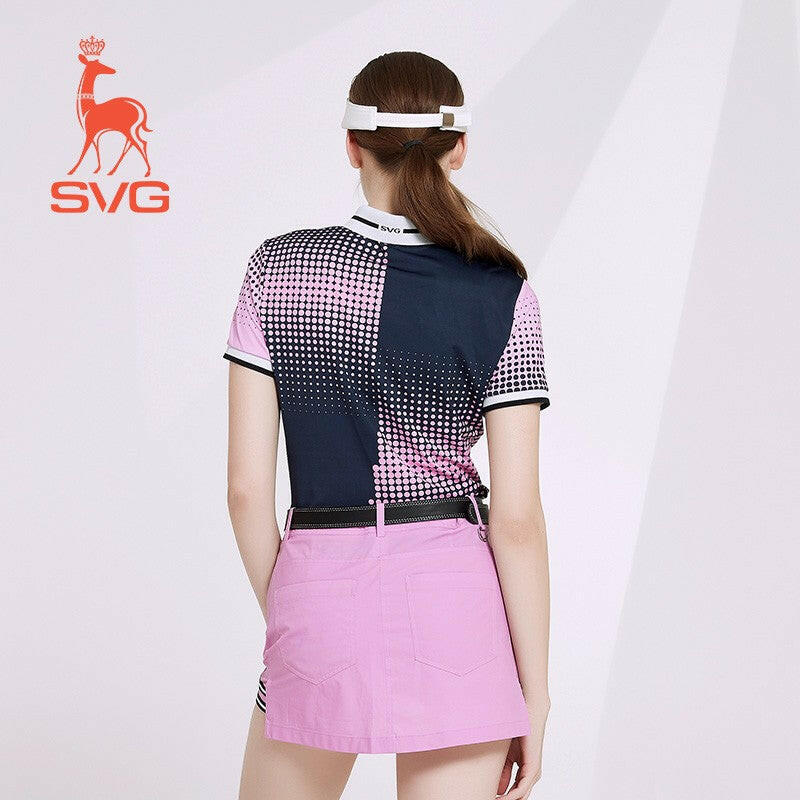 SVG Golf Polka Dot Printed Polo UV Protection