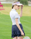 women's short sleeve sleeve, embroidered collar, in white