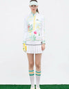 Women's lightweight jacket, in light green tropical print.