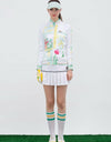 Women's white A-Line skirt with pleated hem.