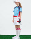 Girl's A-Line skirt with side pleats, in white