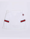 Girl's A-Line skirt with side pleats, in white