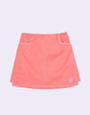 Girl's A-Line skirt,  in pink, with uneven hem.