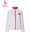 Women's double-sided down jacket, in white or Christmas print.
