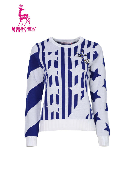 Printed Crewneck Sweater.