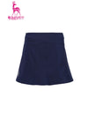 Women's A-line skirt with flared hem, in navy.