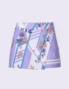 Women's A-Line skort, in purple, with floral print