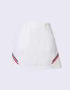 Women's white A-Line skirt with side pleat