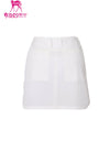 Women's fitted skirt with side split, in white.