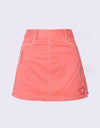 Girl's A-Line skirt,  in orange, with uneven hem.