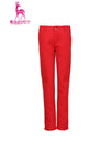 Women's padded pants with slogan print, in red.