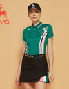 SVG Women Floral Printed Golf Polo Shirt