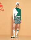 SVG Pleated Skort Plaid Printed Mini Short Skirt