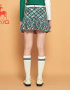 SVG Pleated Skort Plaid Printed Mini Short Skirt