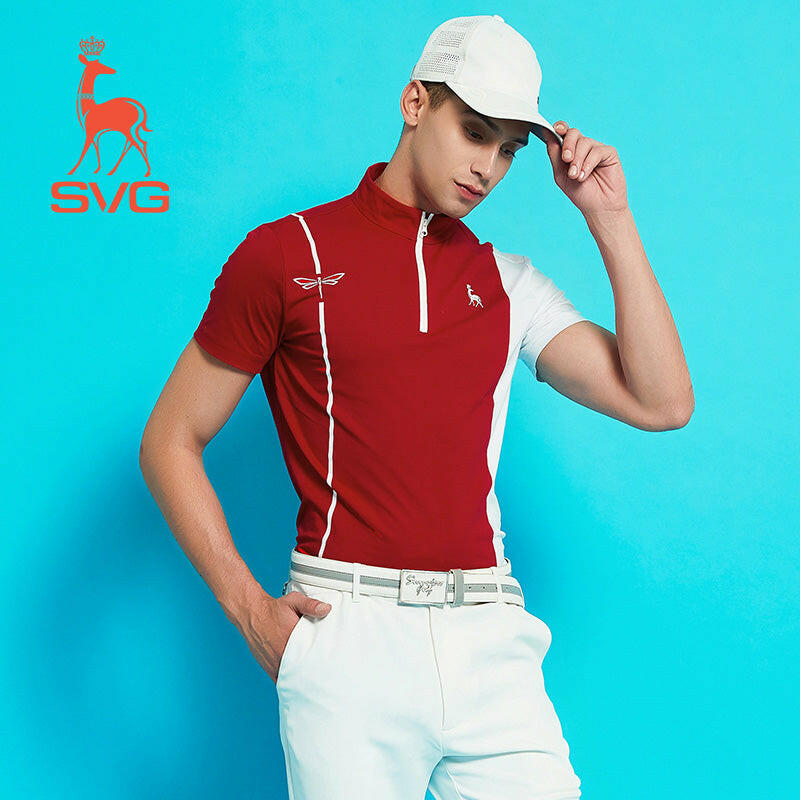 SVG Golf Men's Contrast Stand Collar Polo